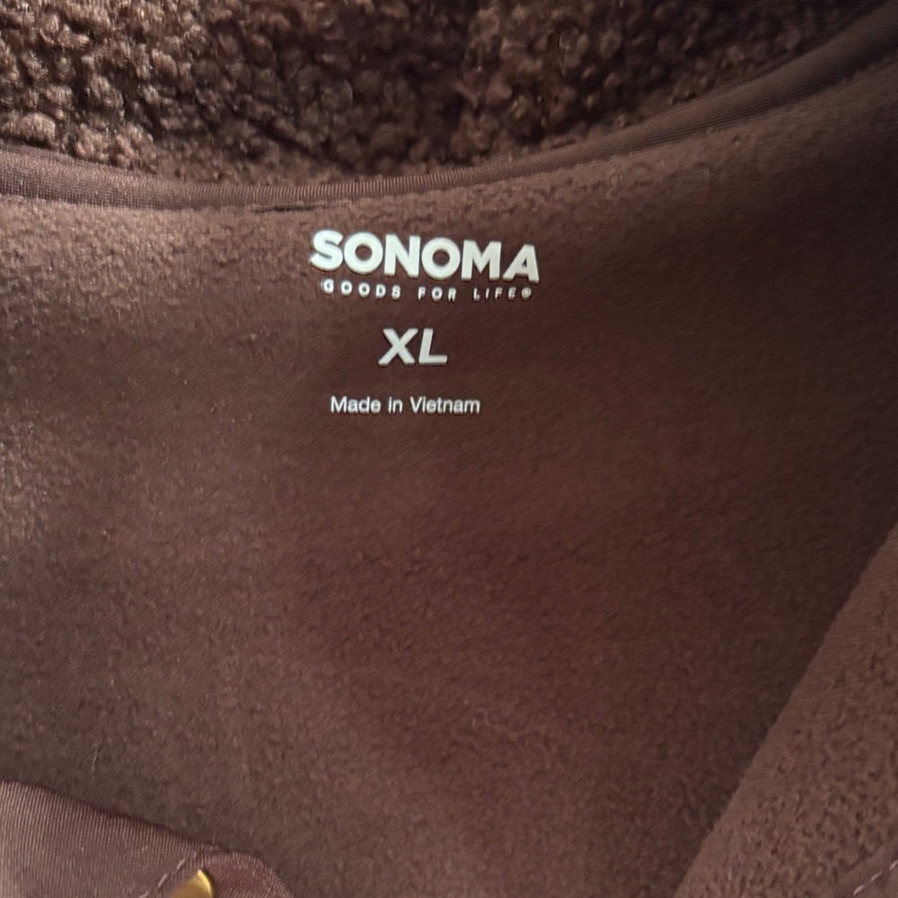 Sonoma faux Brown Sherpa Pullover sweater size XL - Picture 5 of 5